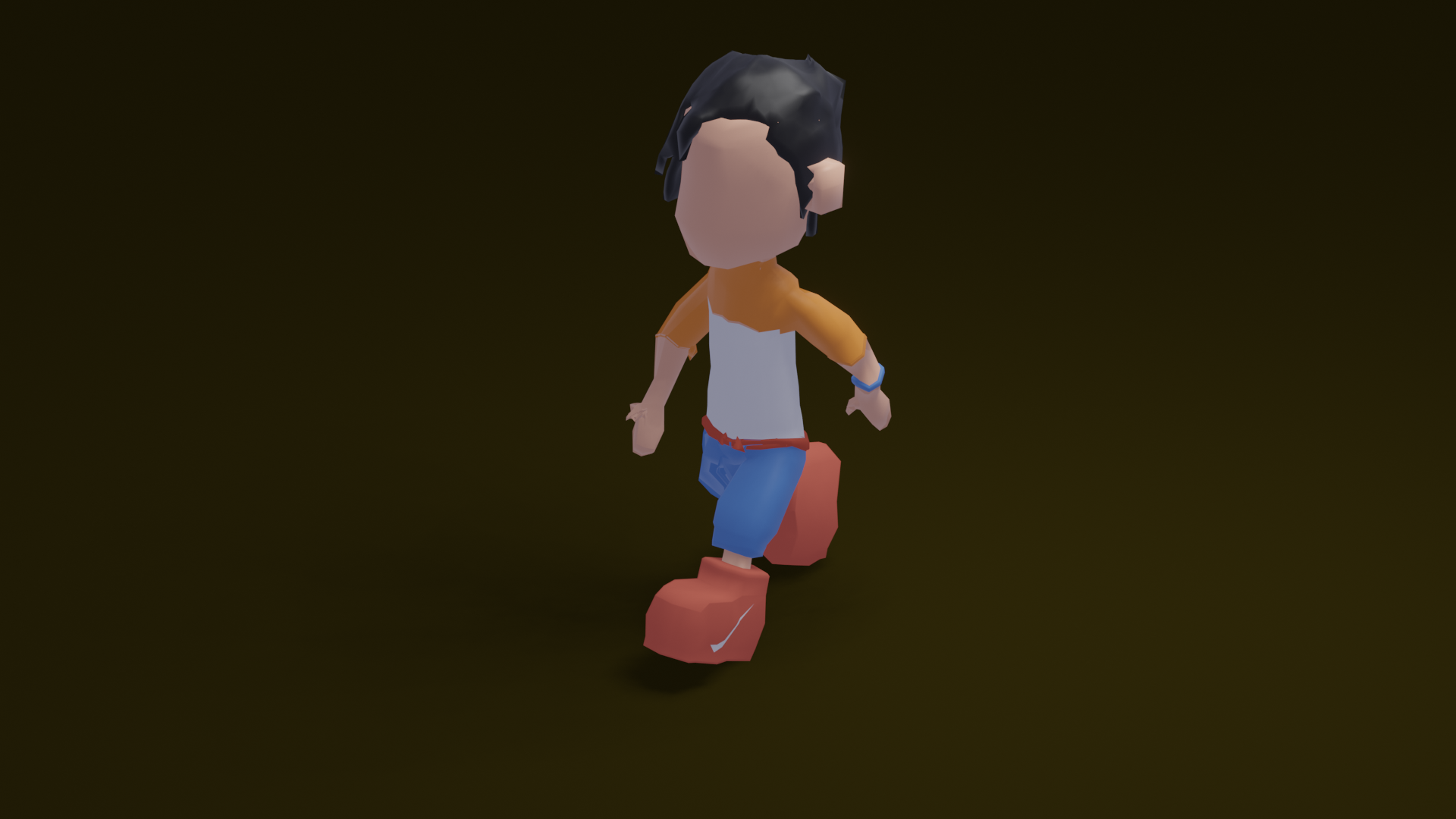 free model lowpoly guy big shoes (rigged) preview image 2